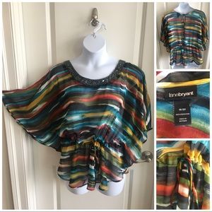 Multicolor Beaded Collar Blouse